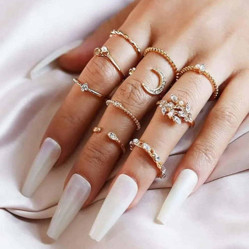 RINGS SET Stackable Rings Set for Women - Picture 2 of 5